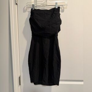 Blue Blush Black Strapless Dress